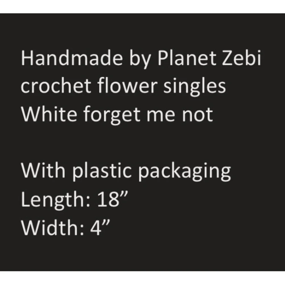 Planet Zebi Crochet Forget Me Not Flower Single White‎ Handmade Gift 18in